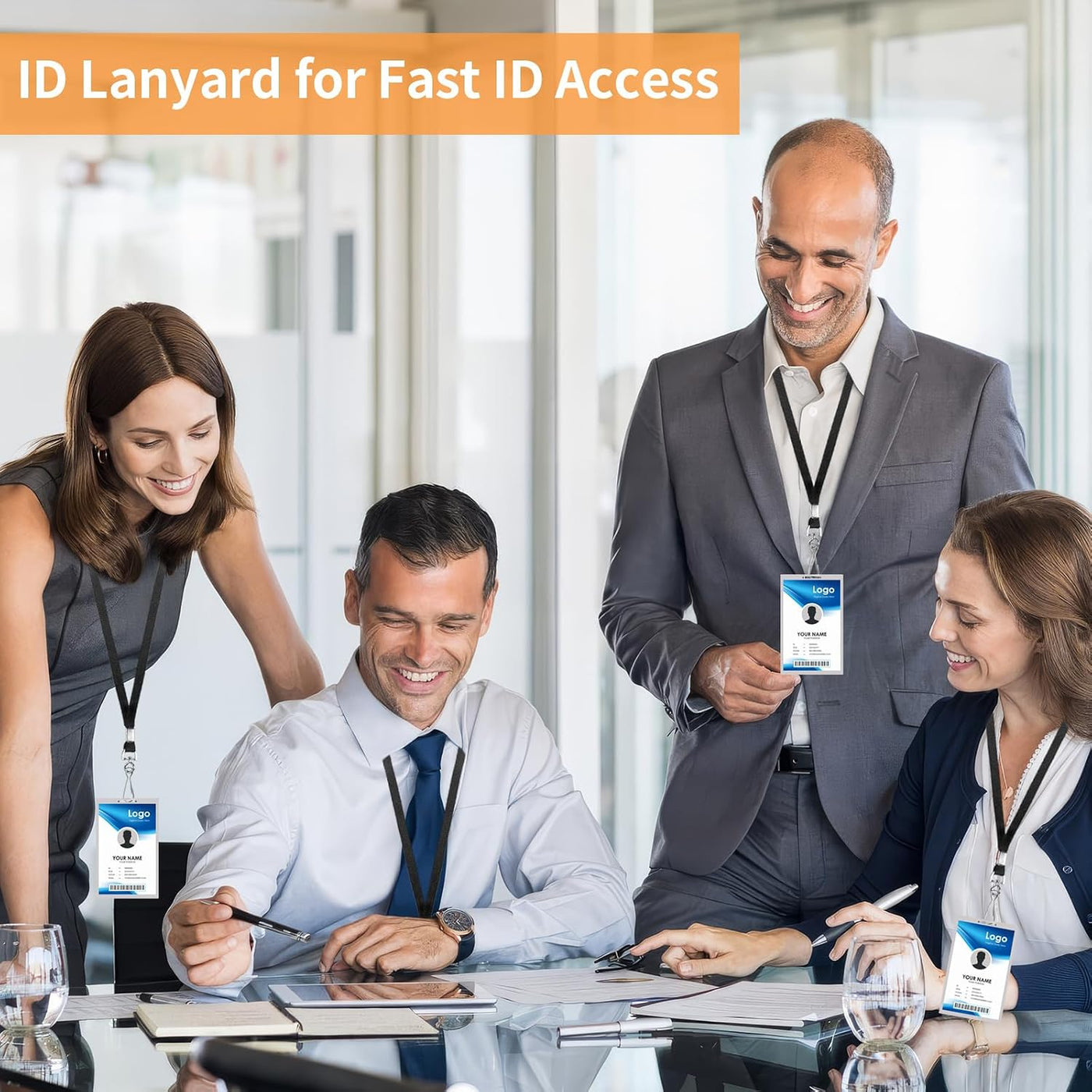 PEASUG 50/100 Pack Lanyards Bulk, Lanyards for Keys, Flat Neck Lanyard with Badge Clip Swivel Hook(Black, Blue, Navy Blue)