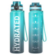 Sahara Sailor Water Bottle 32oz, Durable and Leakproof Water Bottles Motivational with Time Marker, Tritan, BPA Free, Wide Mouth with Easy Clean Brush for Gym, Travel, Home, School, Office (1 Bottle)