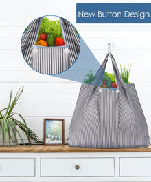 KINGMAS Reusable Grocery Bags, Eco-Friendly Folding Tote Shopping Bag fits in Pocket, Washable Waterproof Nylon Pouch Bags
