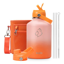 BUZIO 40oz Insulated Water Bottle, Triple Wall Vacuum Stainless Steel Water Flask with 2 lids, Lead-Free BPA-Free Straw Lid Sports Canteen Jug, Cold 48H & Hot 24H- Black