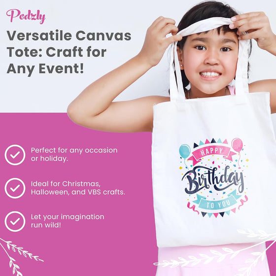 Podzly DIY Blank Canvas Tote Bags - Mini Tote Bags. - hover image