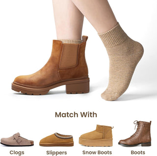 Cotton Women Boot Socks: Aesthetic Soft Crew for Fall Winter Size 6-11 (3/6 Pack)
