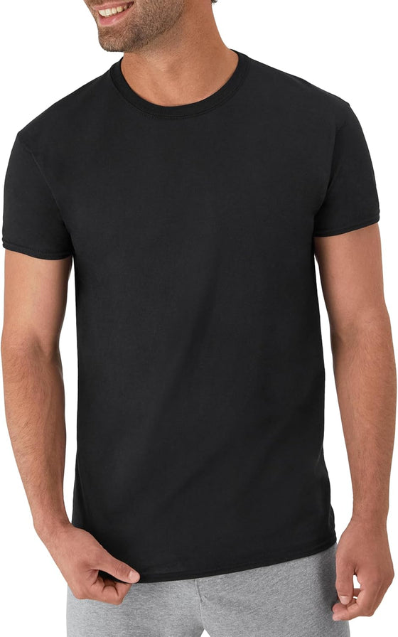 Hanes Men's Undershirt Packs, Stay-Tucked Soft Cotton Undershirts, Best Undershirts for Men, White/Black/Asstd Multipacks - hover image
