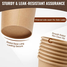150 Pack 8 oz Disposable Paper Cups, Brown Coffee Cups Unbleached Kraft Paper, Sturdy Leak Resistant Hot/Cold Disposable Cups for Party Home Office