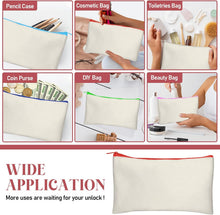 Legigo Blank Canvas Bag Zipper Pouch Makeup Bags Bulk - Multi-Purpose Canvas Pencil Pouch with Sturdy Zipper, Cosmetic Bag Travel Toiletry Bag for DIY Craft Projects, Storage (8.3 x 5 inches)