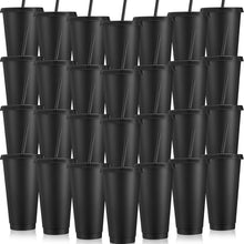 Honeydak 15 Pack Tumbler with Straw and Lid Bulk Cups for Gifts Water Bottle Iced Coffee Travel Mug Cup Reusable Plastic Tumblers for Party Birthdays 24-27 oz (Solid Color)