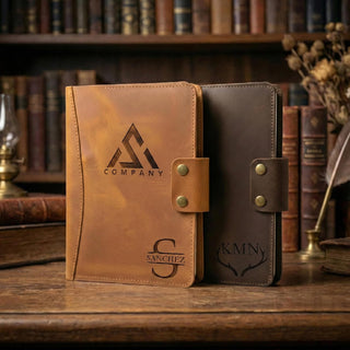 Personalized Leather Portfolio for Men, Women - Custom Business & Organizer A4 A5 Document Binder, Journal for Coworker, Employee, Gift for Him, Her, Students, Graduation, Father’s Day, Office Gifts