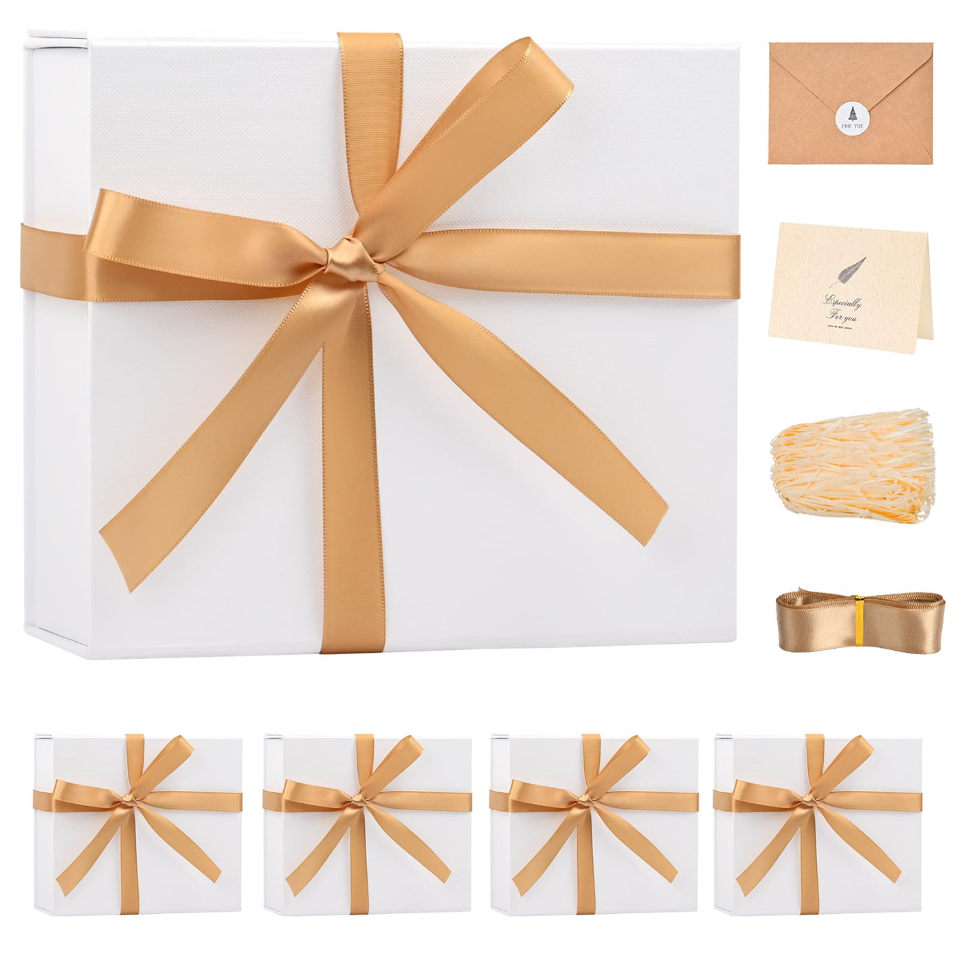 LIFELUM Gift Box 13.5''x10''x4'' Large Gifts Box with Magnetic Lids Black Gift Boxes for Father's Day graduation gifts Contains Card, Ribbon, Filler