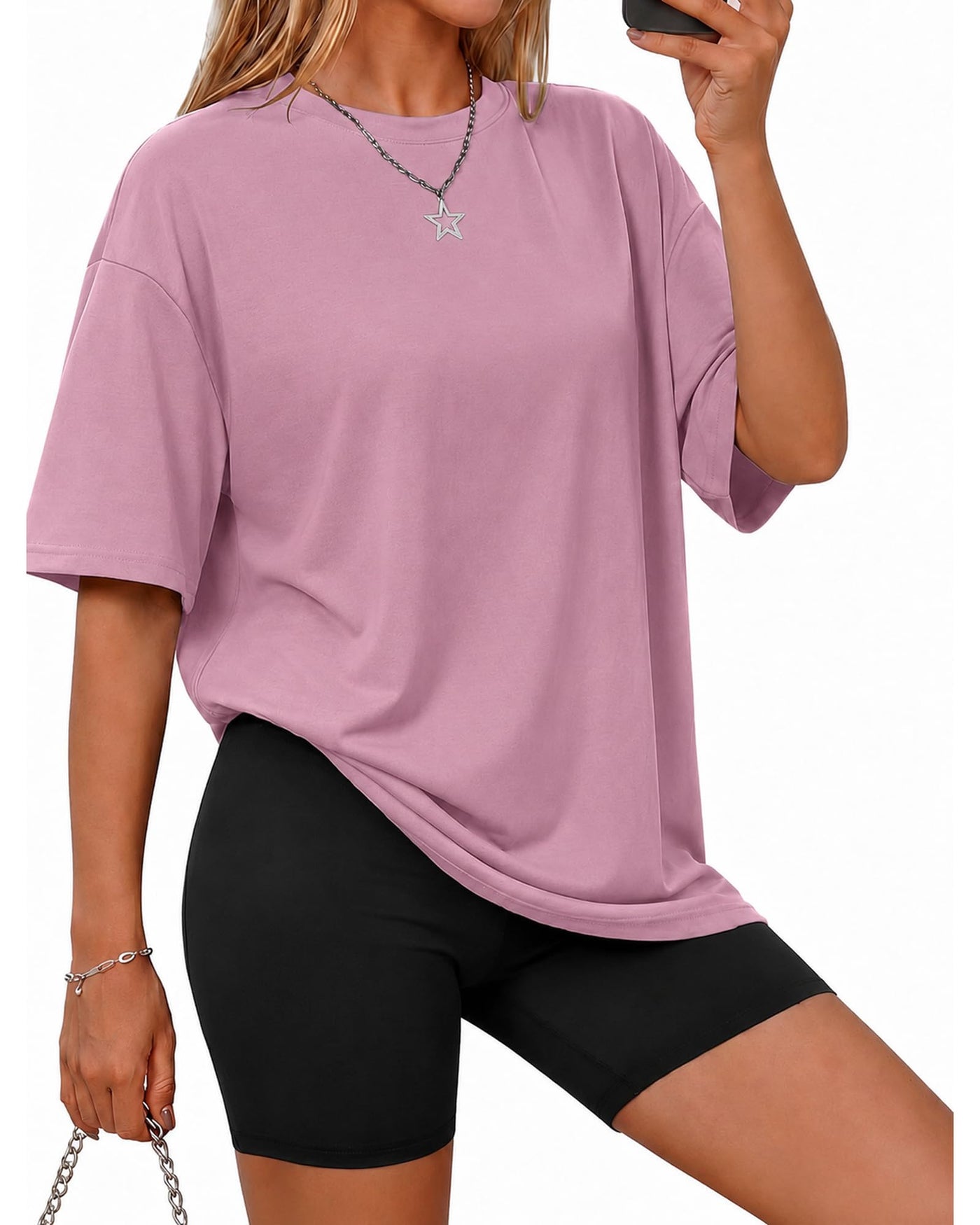 GAYHAY Oversized Tshirts for Women - Spring Summer Workout Clothes Short Sleeve Tops Crew Neck Tee Shirts Fashion Casual 2026
