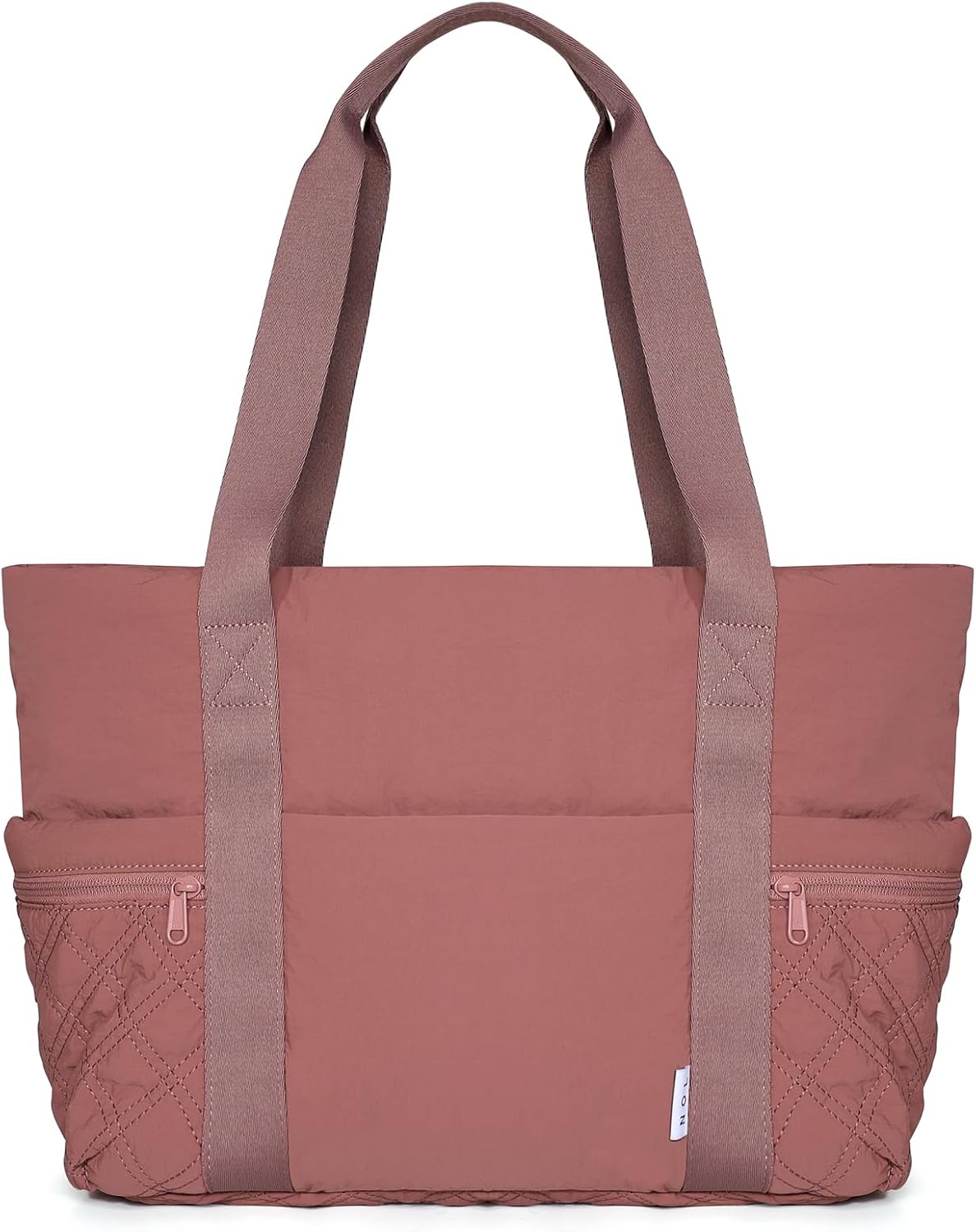 NOL Lightweight Puffer Tote Bag for Women-Quilted Shoulder Bag with Zippered Compartments | Waterproof Puffy Handbag for Work