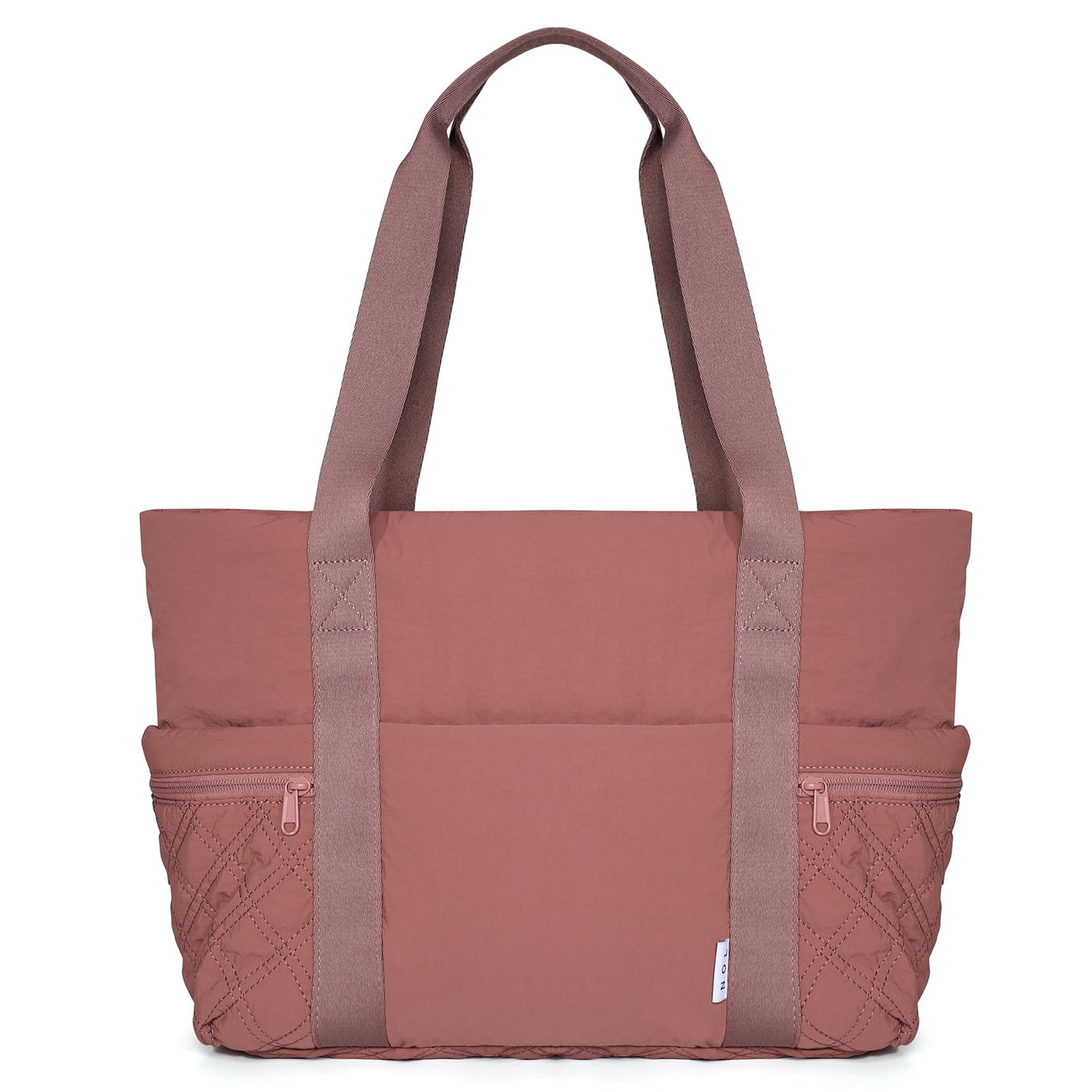 NOL Lightweight Puffer Tote Bag for Women-Quilted Shoulder Bag with Zippered Compartments | Waterproof Puffy Handbag for Work