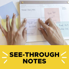 Post-it Transparent Notes, 2.8 in. x 2.8 in., Pastel Sticky Notes, School Supplies, Office Products, Great for Studying, 2 Pads