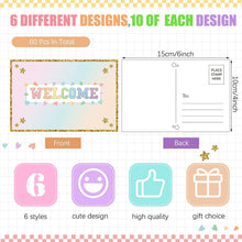 Gilprop 60 Pcs Pastel Checkerboard Welcome Postcards 4 x 6 Inches Hello Postcards Welcome Back to School Cards Welcome to Class Post Cards Blank Postcards for Kids Adults Teacher Students Team