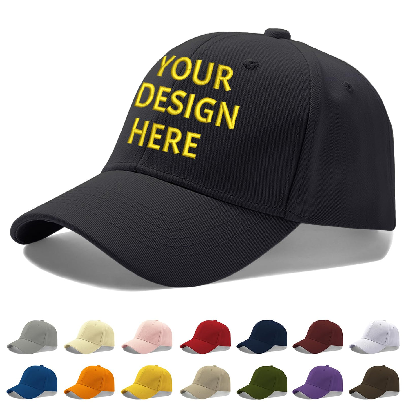 Custom Baseball Cap with Embroidery Text Logo and Print Photo,Image, Personalized Adjustable Summer Sun Hat Unisex