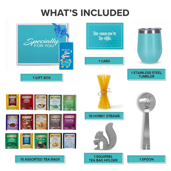 Modern Elegance Tea Tumbler Gift Set for Women, Teal - hover image