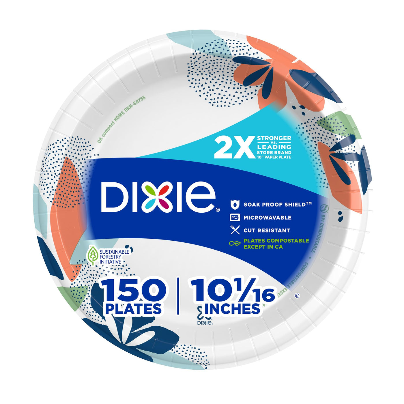 Dixie Medium Paper Plates, 8.5 Inch, 90 Count, 2X Stronger*, Microwave-Safe, Soak-Proof, Cut Resistant, Disposable Plates For Everyday Breakfast, Lunch, & Dinner Meals