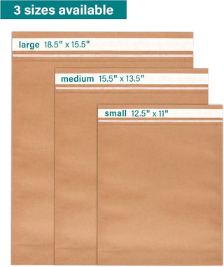 Elementree Small Recyclable Paper Mailers - 11" x 12.5" - 50 Count - Brown Expandable Envelopes & Shipping Bags - Made in the USA - Double-Walled Kraft Paper (00955)