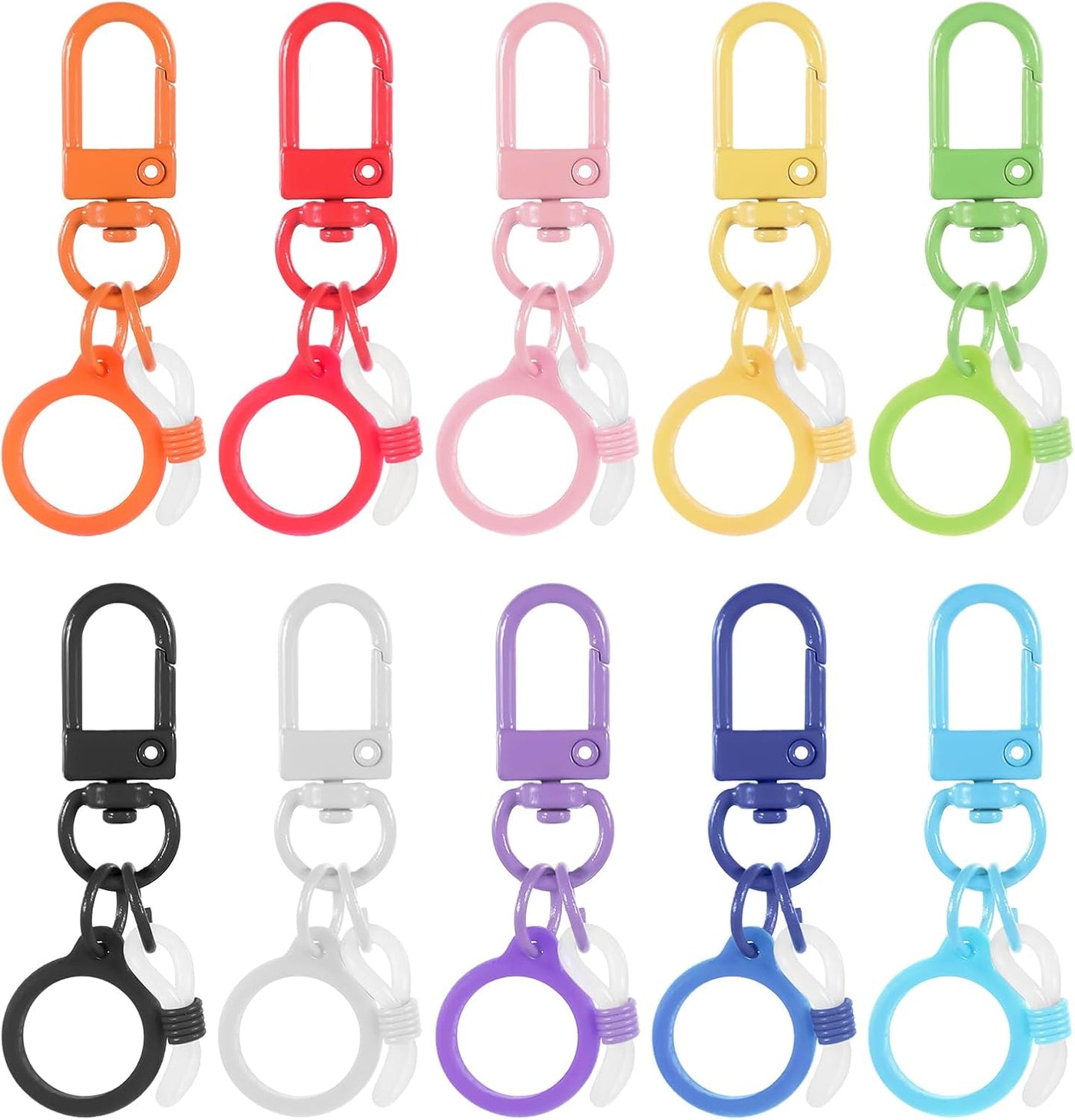 Mini Coloured Pen Clips, 10Pcs Nurse Badge Reel Accessory with Lobster Clasp, Retractable Holder for Nurses, Pen Converter, Silicone Pens Holder for Lanyard, Nurse, Teachers, Office