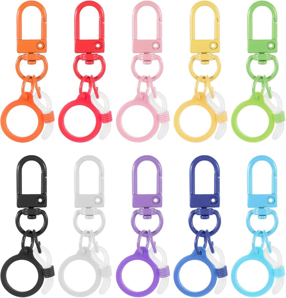 Mini Coloured Pen Clips, 10Pcs Nurse Badge Reel Accessory with Lobster Clasp, Retractable Holder for Nurses, Pen Converter, Silicone Pens Holder for Lanyard, Nurse, Teachers, Office - hover image