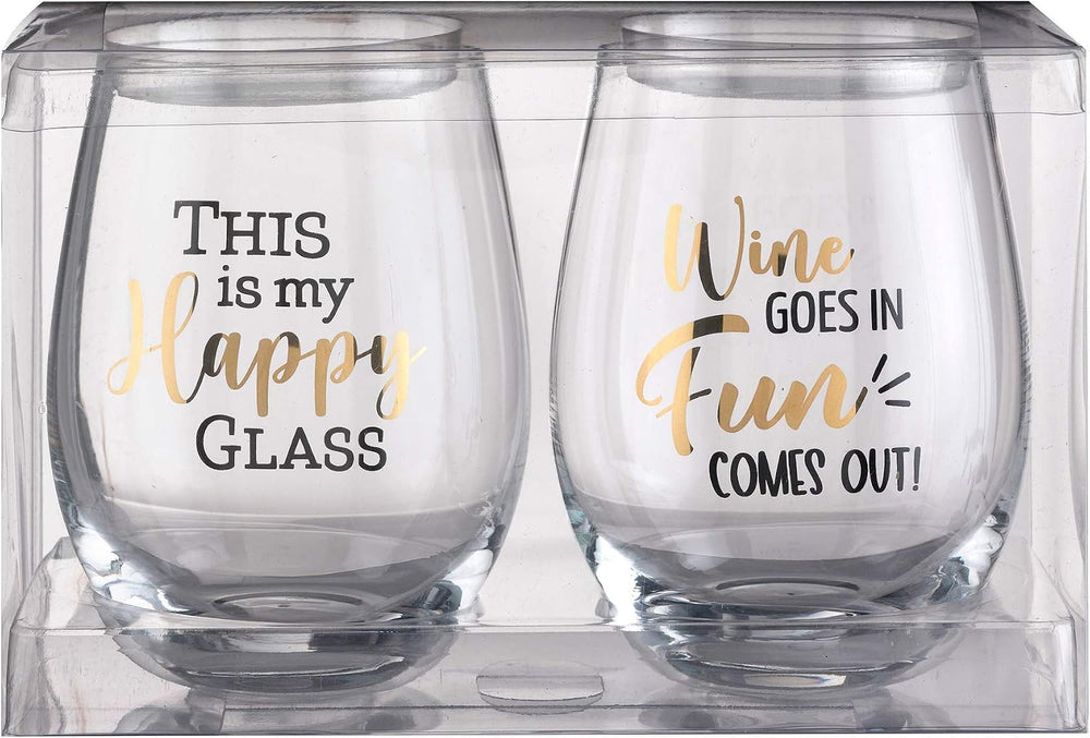 Lillian Rose Wine Glass Set With Fun Sayings