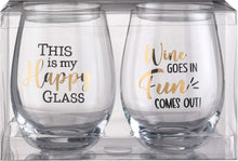 Lillian Rose Wine Glass Set With Fun Sayings