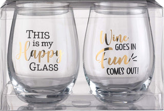 Lillian Rose Wine Glass Set With Fun Sayings