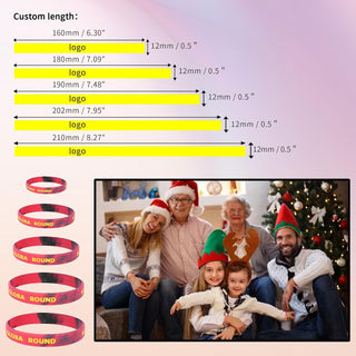 Custom Rubber Bracelets with Text Logo Clipart Customizable Bracelet Personalized 1/2 Inch Silicone Wristbands for Awareness, Events, Support, Promotions