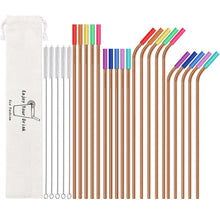 20 Pack Reusable Stainless Steel Metal Straws,10.5" & 8.5" Reusable Drinking Straws with 20 Silicone Tips 5 Straw Brushes 1 Travel Case,Eco Friendly Extra Long Metal Straw Fit for 20 24 30 oz Tumbler