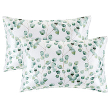EXQ Home Silky Satin Pillowcase for Hair and Skin,Printed Pillow Cases Standard Size Set of 2 Satin Pillow Case 2 Pack with Envelope Closure(Ink Leaf, 20x26)