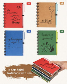 Dynta 16 Set Small Journals with Pens, 4x5.5 Inch Inspirational Notebooks Bulk, Appreciation Thank You Gifts for Coworkers Teachers Students