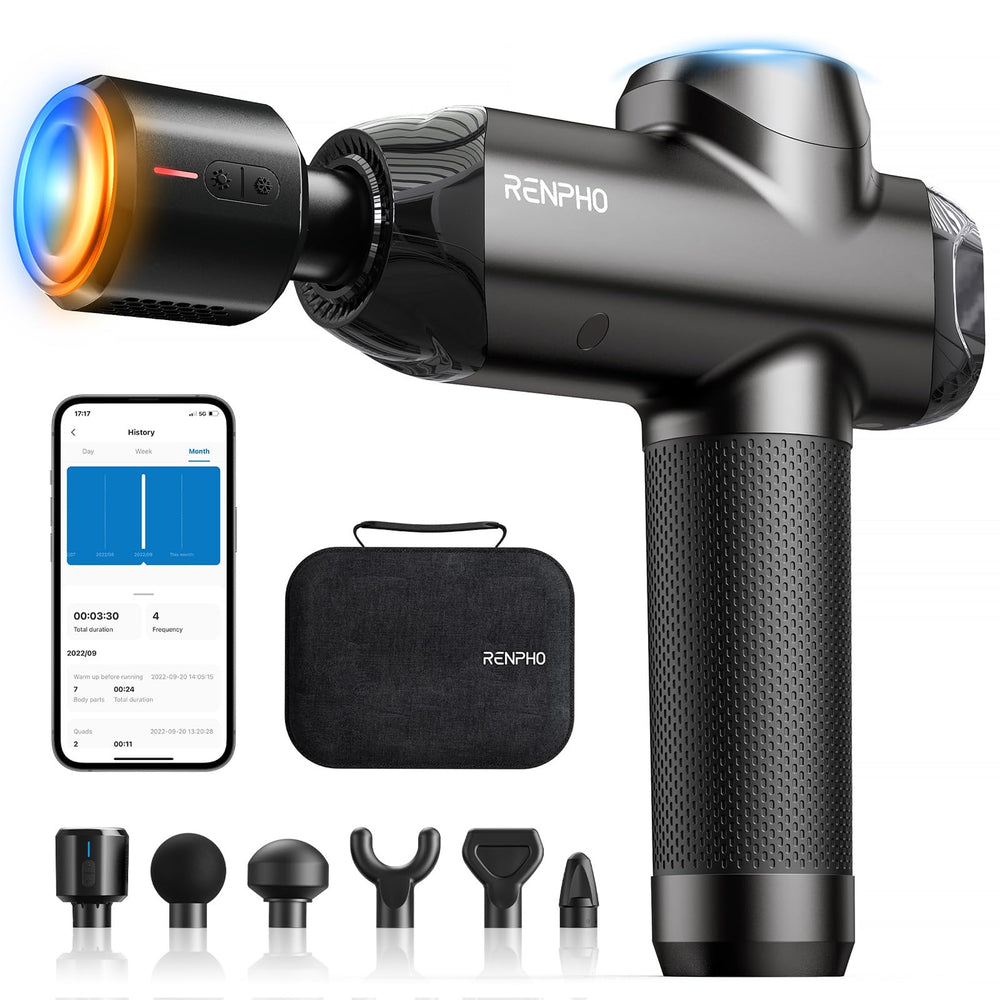 RENPHO Active Thermacool 2 Massage Gun with Heat and Cold, Fathers Day Dad Gifts [2026 Upgraded] Handheld Percussion Deep Tissue Neck Back Muscle Massager, FSA Approved Gift for Men Women Athletes HSA