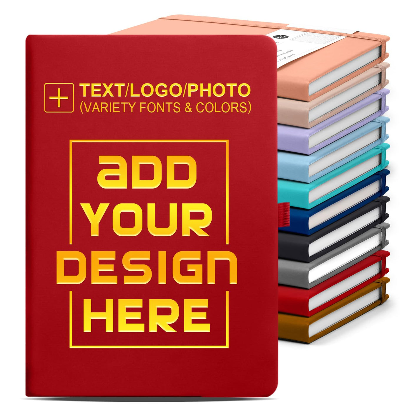 Personalized Notebook-Can Customize Logo/Text/Image, Customizable A5 Journal Notebook Daily Journals For Writing-192 Lined Pages 8.5 x 5.71 Inch,Black