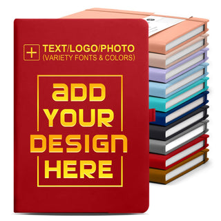 Personalized Notebook-Can Customize Logo/Text/Image, Customizable A5 Journal Notebook Daily Journals For Writing-192 Lined Pages 8.5 x 5.71 Inch,Black