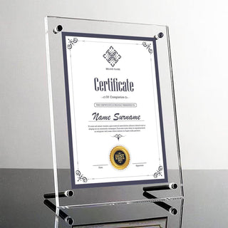 Award Plaques,13 x 9.5 in Acrylic Certificate Frame,Employee of The Month Plaque,Picture Plaques Holds A4 Size Paper,Placed Your Award,Diploma Certificate (Acrylic Plaque)