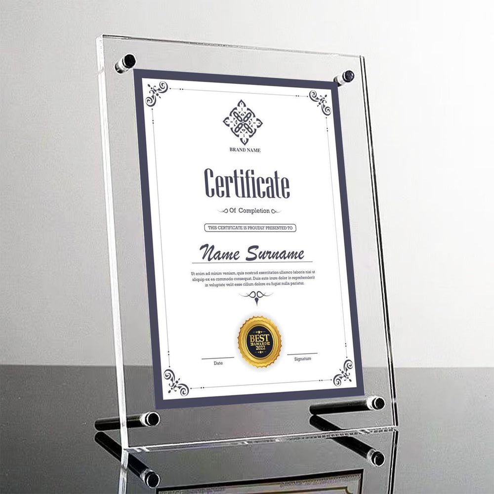Award Plaques,13 x 9.5 in Acrylic Certificate Frame,Employee of The Month Plaque,Picture Plaques Holds A4 Size Paper,Placed Your Award,Diploma Certificate (Acrylic Plaque)