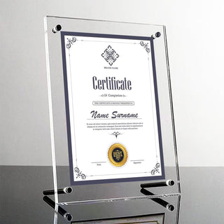 Award Plaques,13 x 9.5 in Acrylic Certificate Frame,Employee of The Month Plaque,Picture Plaques Holds A4 Size Paper,Placed Your Award,Diploma Certificate (Acrylic Plaque)