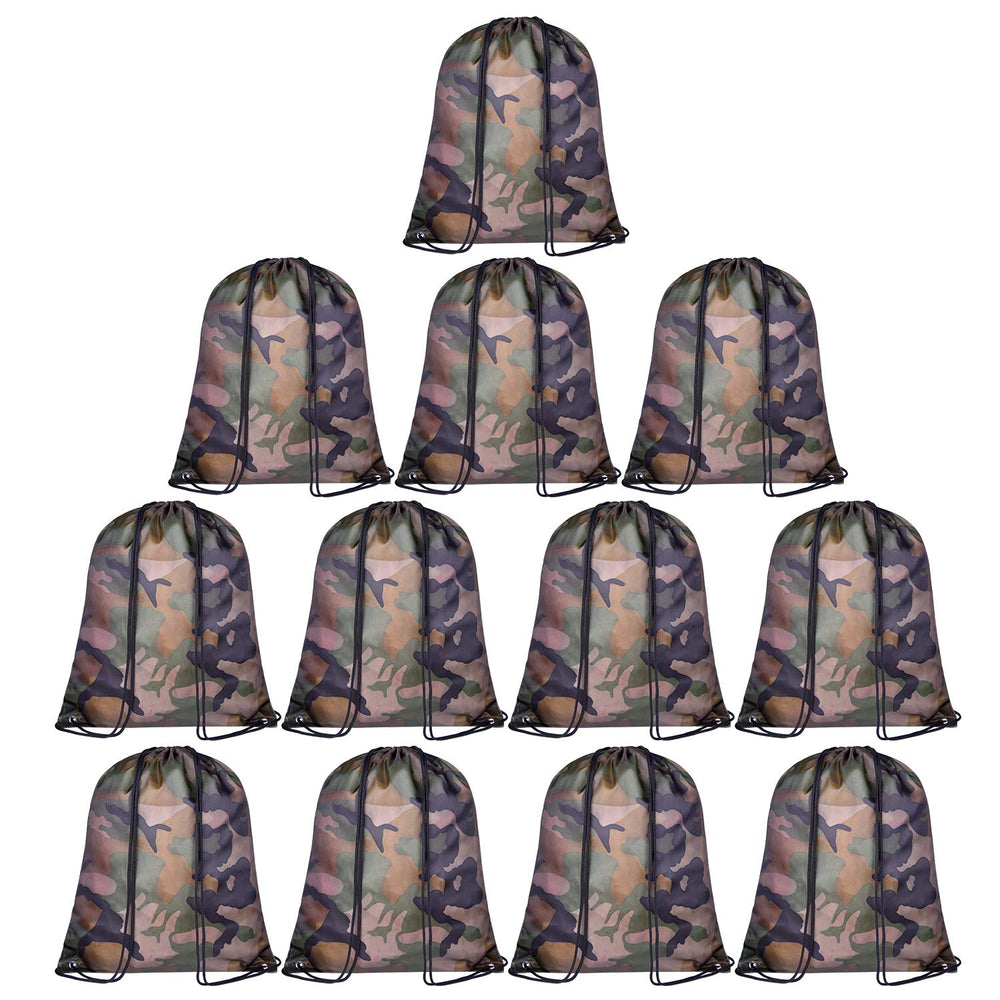 KUUQA 2 Pcs Drawstring Backpack Bags Sports Cinch Sack String Backpack Storage Bags for School Gym Traveling (Black)