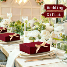 WLUSEAXI 10pack Gift Boxes with Lids, 6.5''x6.5''x2'' Red Gift Boxes For Presents, Paper Boxes with Ribbon for Birthday Wedding Party Chocolate Candy