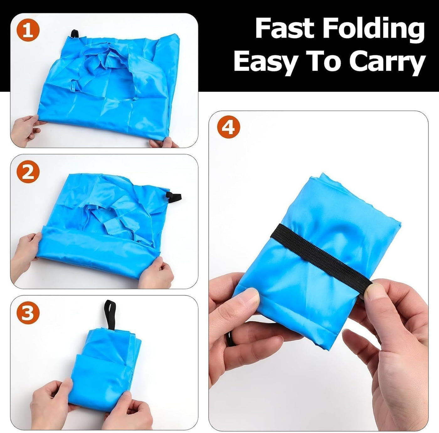 Washable Reusable Grocery Bags, Foldable Reusable Shopping Bags, Polyester Tote, Pocket Size Carrier