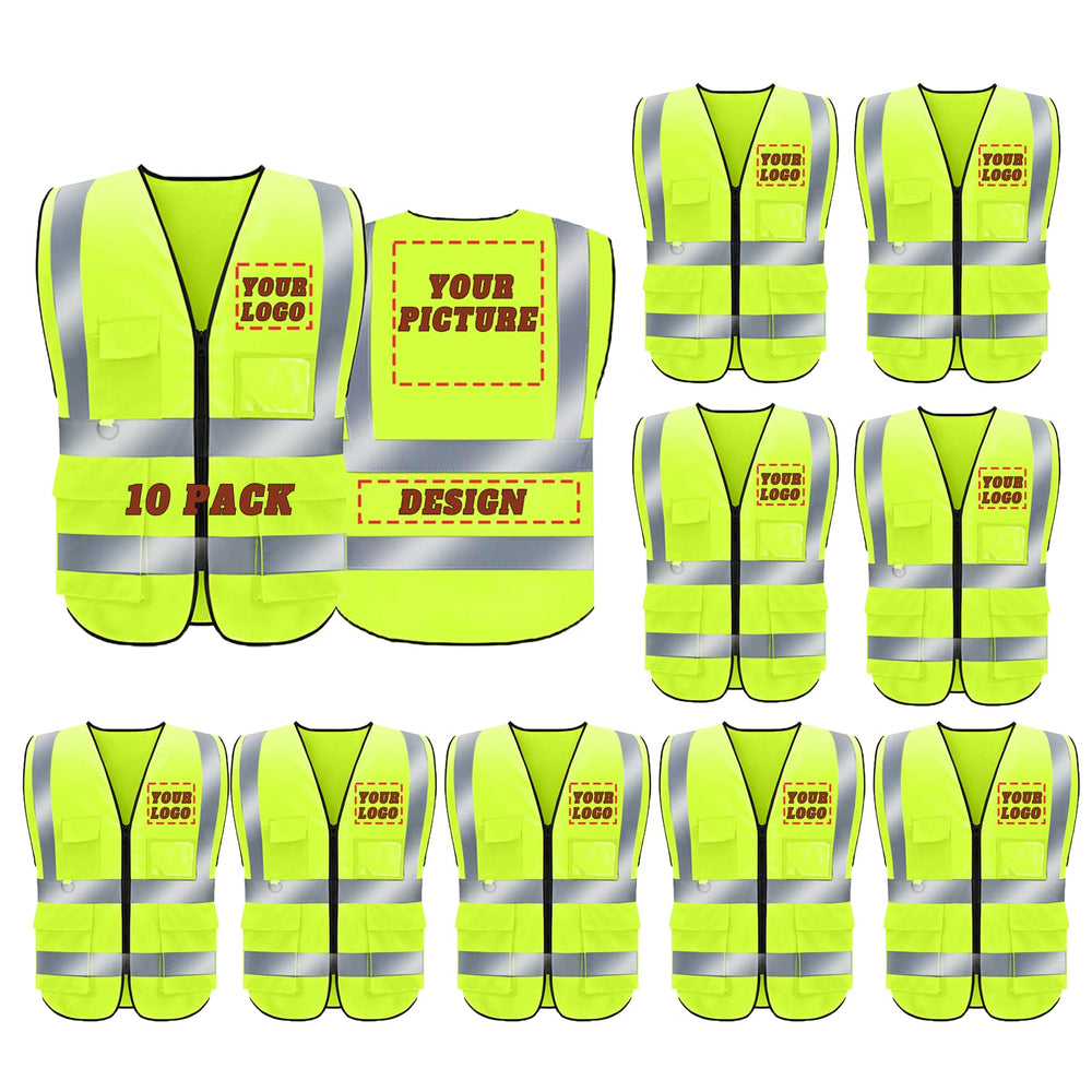 BeautyWill Custom Safety Vest Logo Class 2 High Visibility Reflevtive Vest Outdoor Protective Workwear