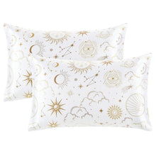 EXQ Home Silky Satin Pillowcase for Hair and Skin,Printed Pillow Cases Standard Size Set of 2 Satin Pillow Case 2 Pack with Envelope Closure(Ink Leaf, 20x26)