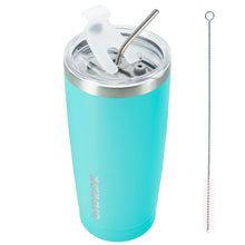 BJPKPK 30oz Stainless Steel Tumbler Color Block Insulated Tumblers Cup with Lid and Straw, Double Walled Travel Coffee Mug,Mint