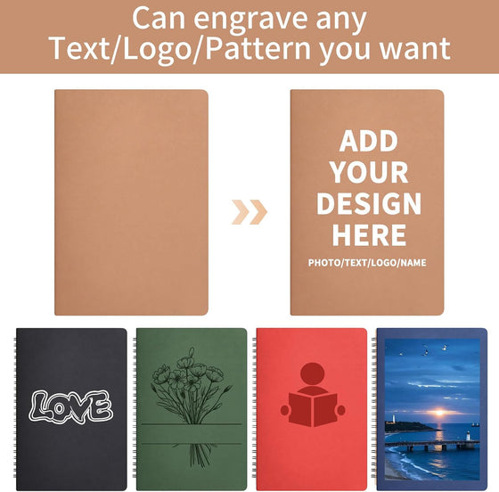 Custom Notebooks Bulk - Personalized Notebook with Logo Photo & Text, A5 Lined Journal Perfect for Journaling, Business, Office, School Supplies, (50 Sheets/100 Pages) - hover image