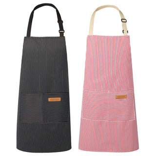 VALOME 2 Pack Kitchen Aprons, Apron for Cooking with 2 Pockets, Unisex Adjustable Neck Strap Chef Aprons for Men Women