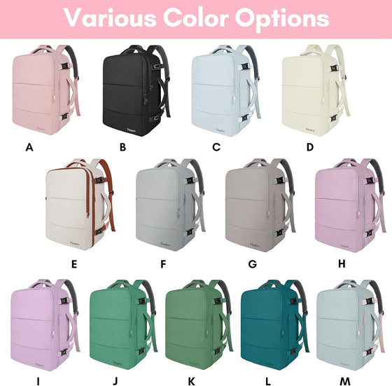 Taygeer Travel Backpack for Women, Carry On Backpack with Water Bottle Pocket & Shoe Pouch, TSA 15.6inch Laptop Mochila Flight Approved, Nurse Bag Casual Daypack for Weekender Business Hiking, Pink - hover image