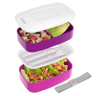 Bentgo Classic - Adult Bento Box, Stackable 3-Compartment Lunch Box with Removable Utensil Set and Sealing Strap, BPA-Free, Food Container Ideal for Meal Prep, Work, and On the Go (Khaki Green)