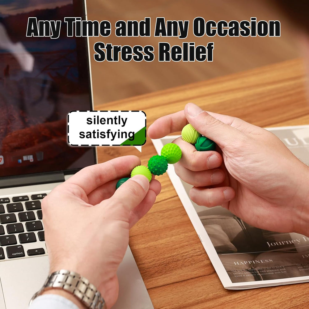 Silicone Magnetic Balls, Fidget Toys, 6-Pack Stress Relief Toys for Adults, Teens, Sensory Toy for Fingers Hands, Quiet Office Desk Toys with Textures, Magnet Fidget Fun Gift