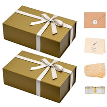 LIFELUM Green Gift Box for Presents 1 Pack 13.85 x 8.35 x 4.45 inch Big Decorative Large Gift Box for Clothes with Magnetic Lids Luxury Accessories Card, Ribbon, Filler,Sticker