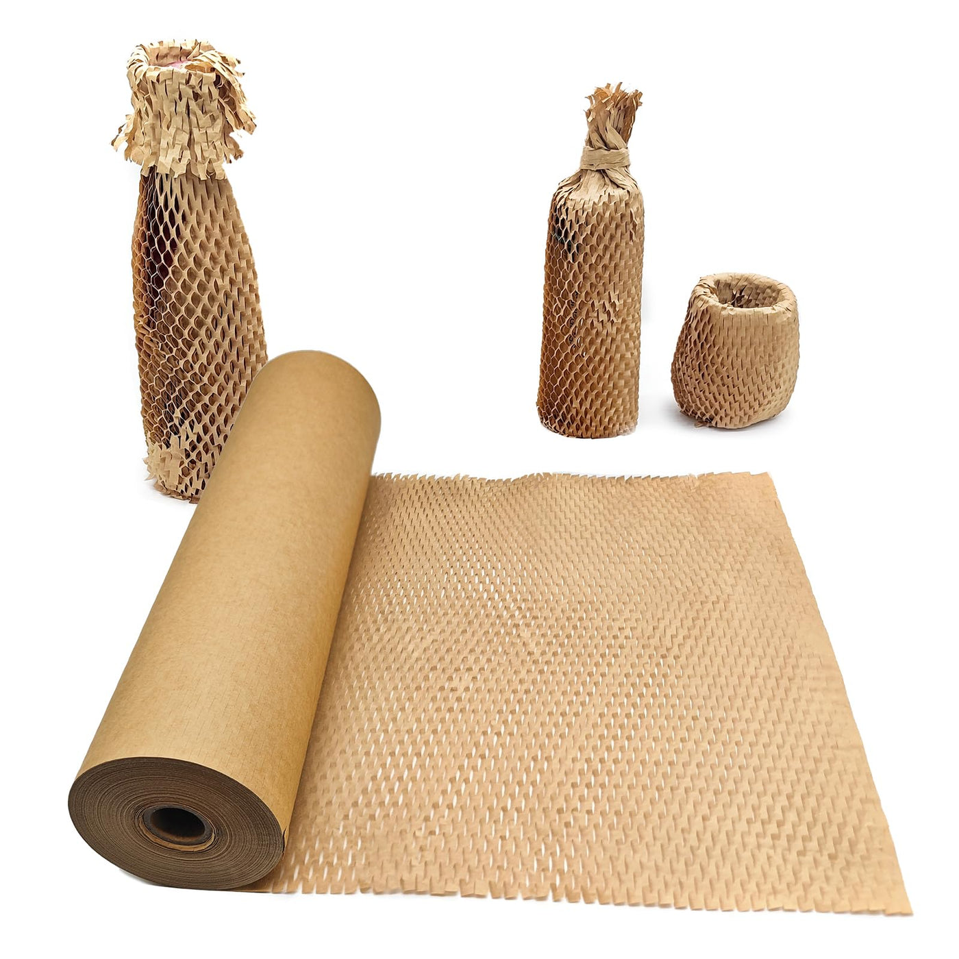 Honeycomb Packing Paper, 15" x 131' Packing Paper Substitute Alternative for Bubble Cushioning Wrap for Moving Shipping Packaging, Recyclable Moving Supplies Bubble Packing Wrap Protective Roll