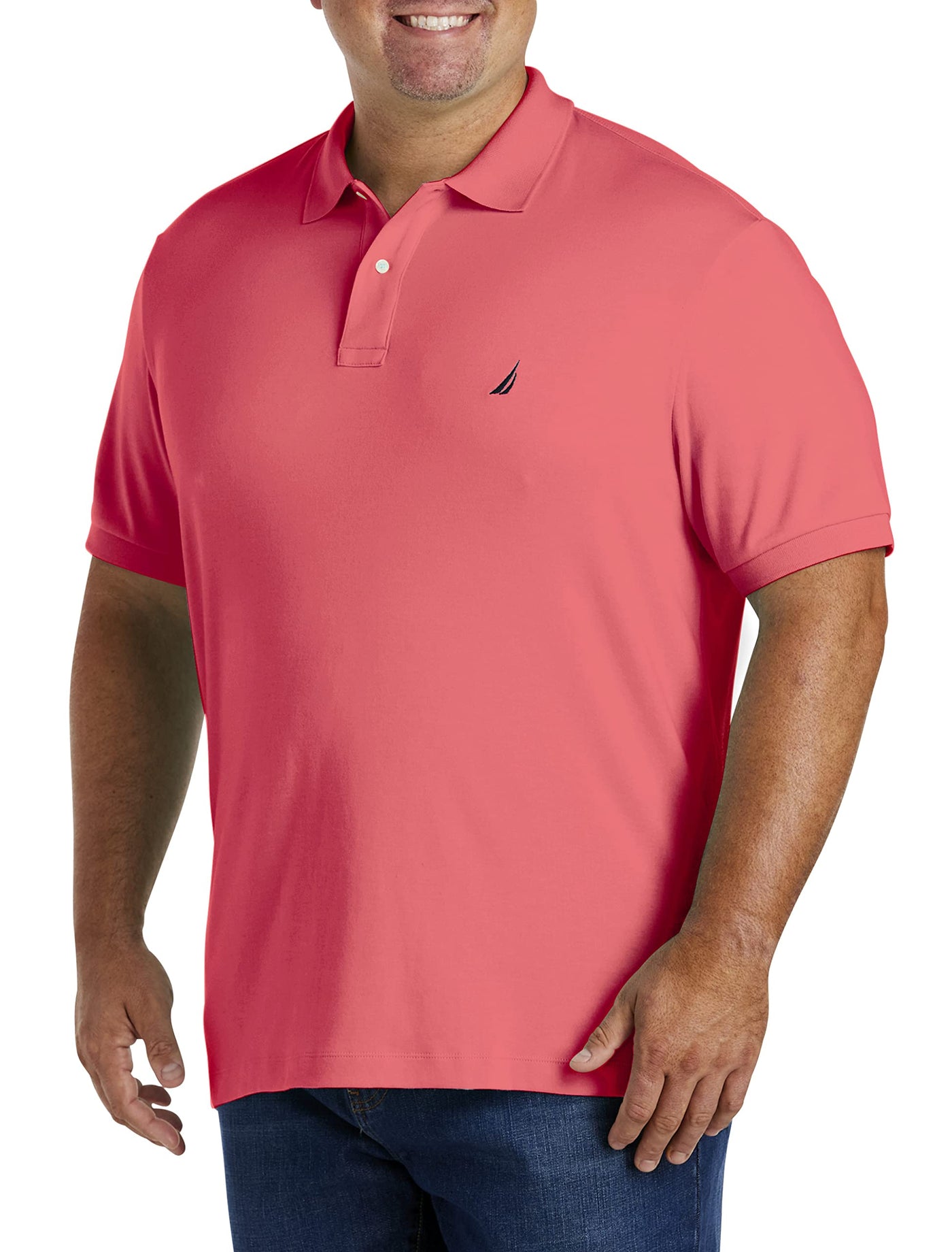 Nautica Men's Classic Fit Short Sleeve Dual Tipped Collar Polo Shirt